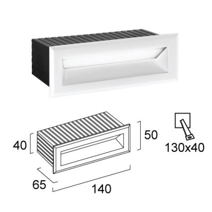 FLIK Outdoor Recessed LED Light, 3W, 230V, IP65, White