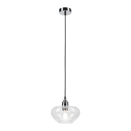 FLO cable-hung pendant 1xE27/15W/230V polished chrome/clear