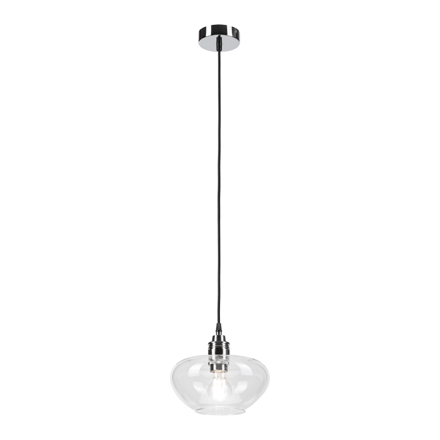 FLO cable-hung pendant 1xE27/15W/230V polished chrome/clear