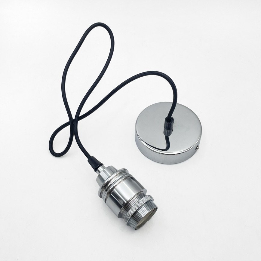 FLO cable-hung pendant 1xE27/15W/230V polished chrome/clear