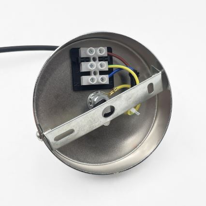FLO cable-hung pendant 1xE27/15W/230V polished chrome/clear