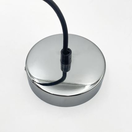 FLO cable-hung pendant 1xE27/15W/230V polished chrome/clear