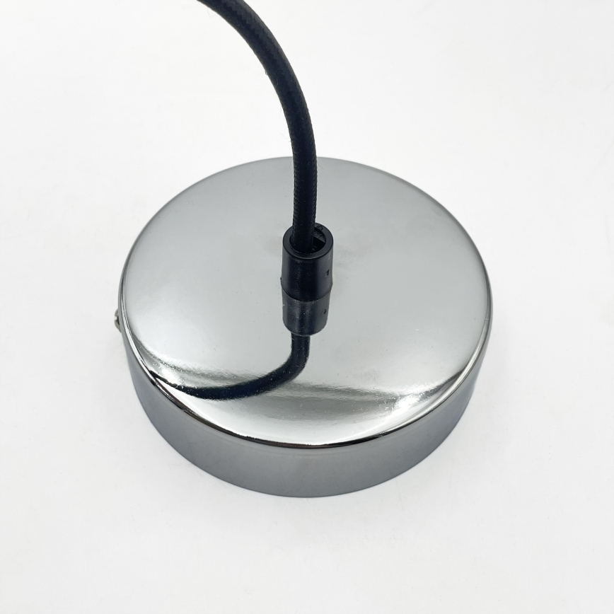 FLO cable-hung pendant 1xE27/15W/230V polished chrome/clear