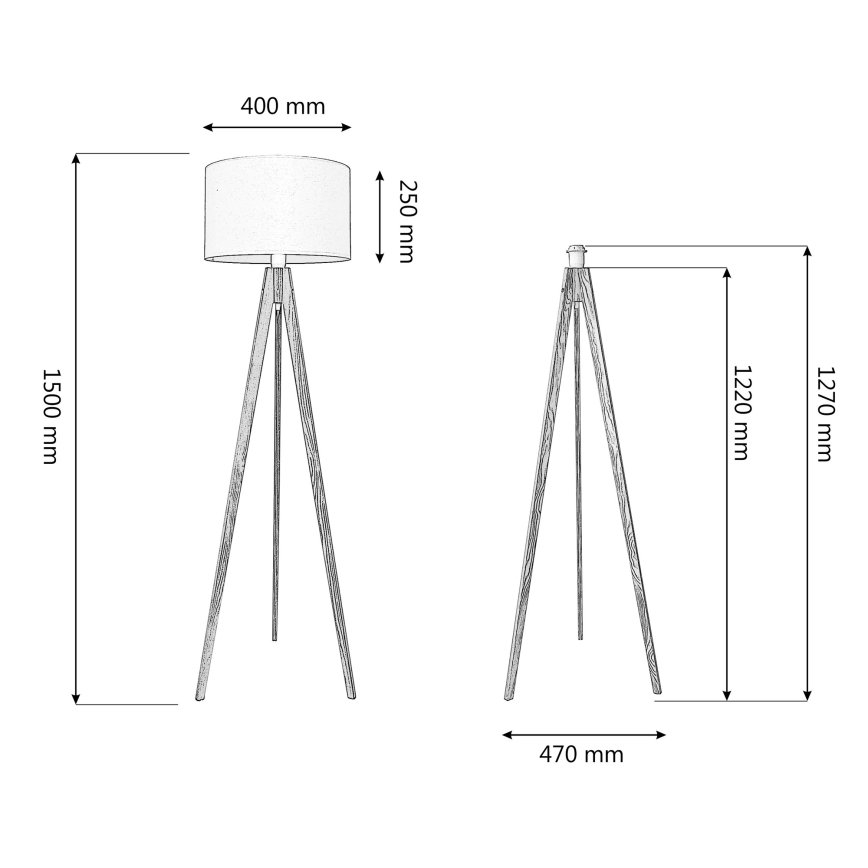 Floor lamp ALBA 1xE27/15W/230V creamy/oak