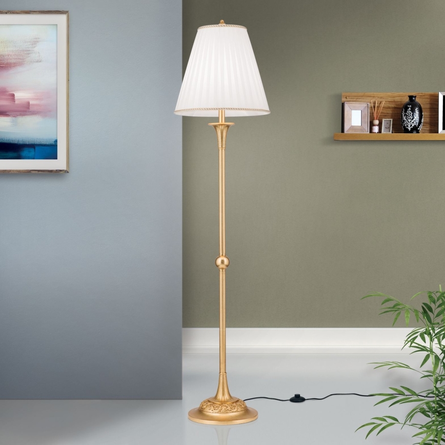 Floor lamp FONSA 1xE27/60W/230V white/gold