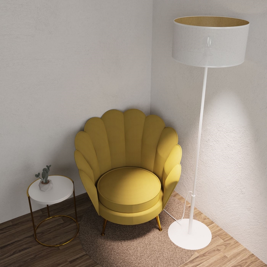Floor lamp LOFT SHADE 1xE27/60W/230V white/gold