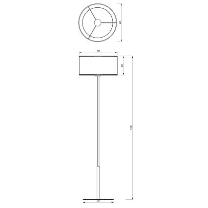 Floor lamp LOFT SHADE 1xE27/60W/230V white/gold