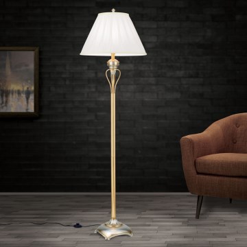 Floor lamp TIZIA 1xE27/60W/230V white/gold/patina
