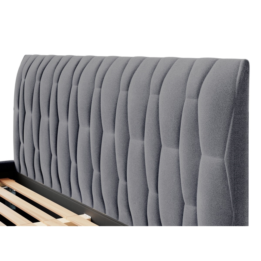FLORA Upholstered Bed Frame 180x200 cm, Grey (mattress not included)