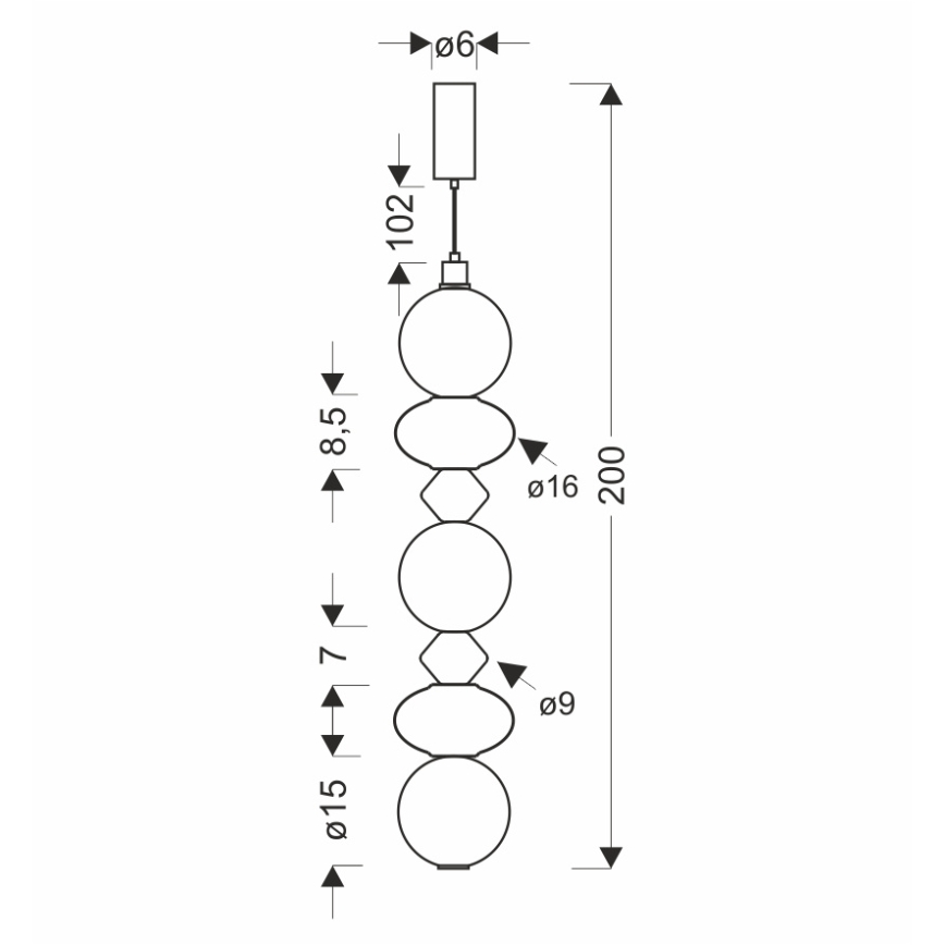 FLORES LED Cable Pendant Light LED/20W/230V gold/orange/brown