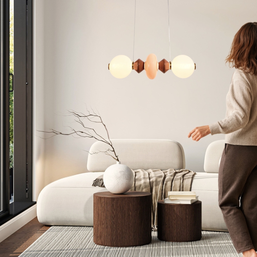 FLORES LED Pendant Light on Cable LED/15W/230V Gold/Orange/Brown