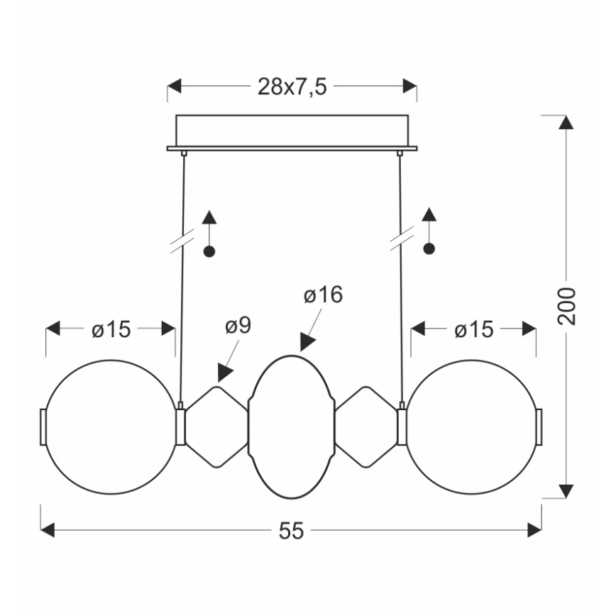 FLORES LED Pendant Light on Cable LED/15W/230V Gold/Orange/Brown