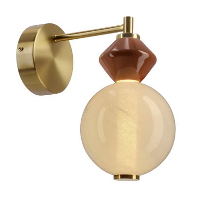 FLORES LED Wall Lamp LED/7W/230V Gold/Brown