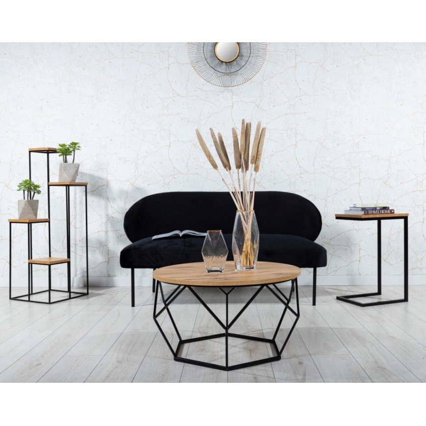 Flower stand 110x40 cm black/brown