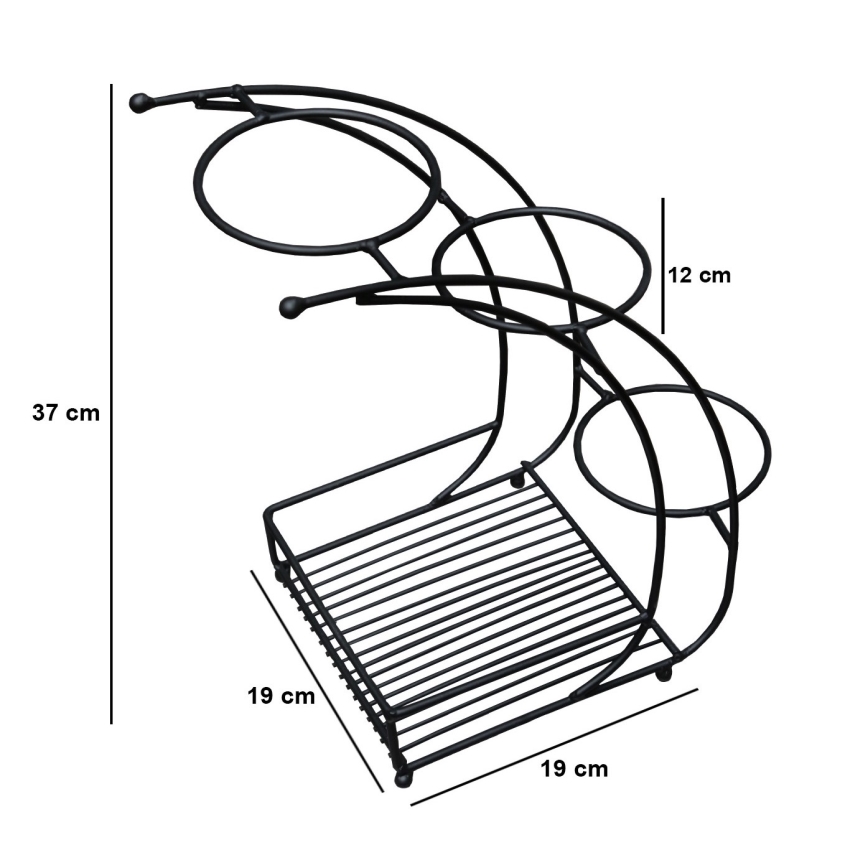 Flower stand 37x19 cm black/metal