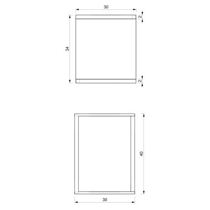 Flower stand 40x30x34 cm white