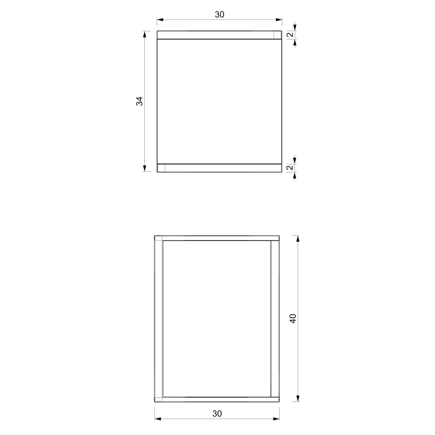 Flower stand 40x30x34 cm white