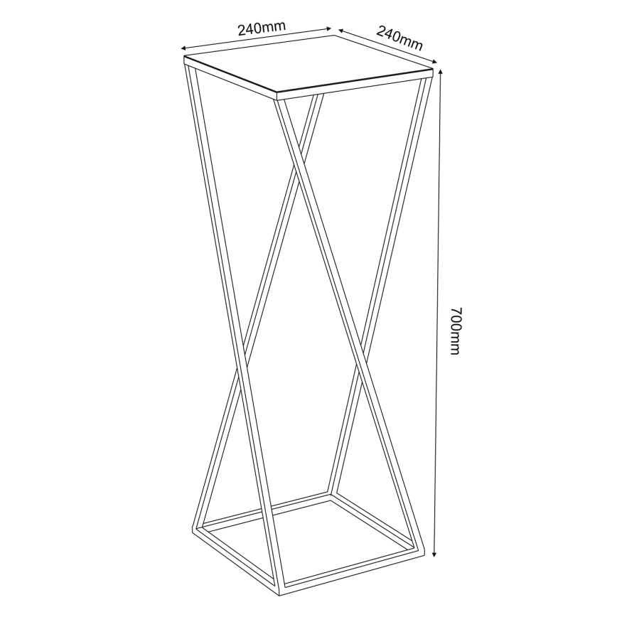 Flower stand 70x24 cm gold