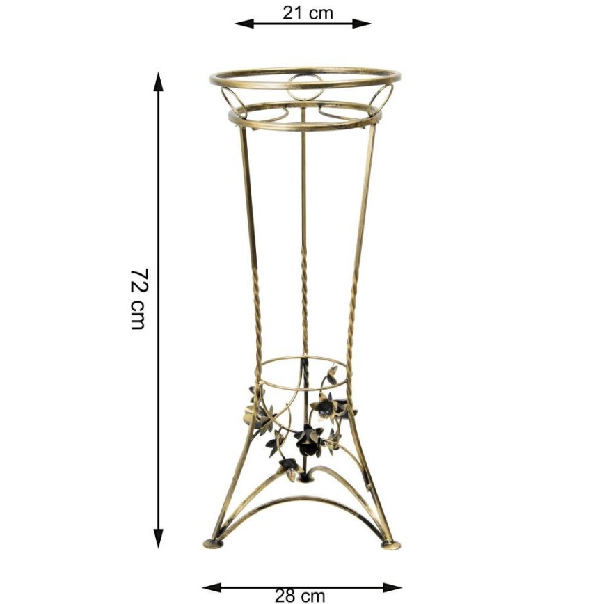 Flower stand 72x28 cm gold