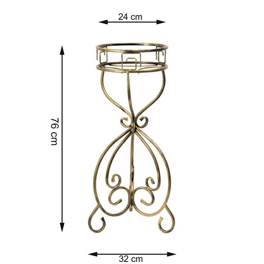Flower stand 76x32 cm gold