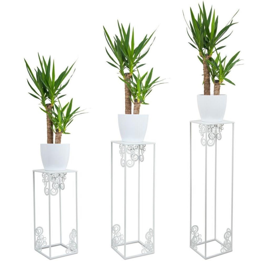 Flower stand 80x24 cm white