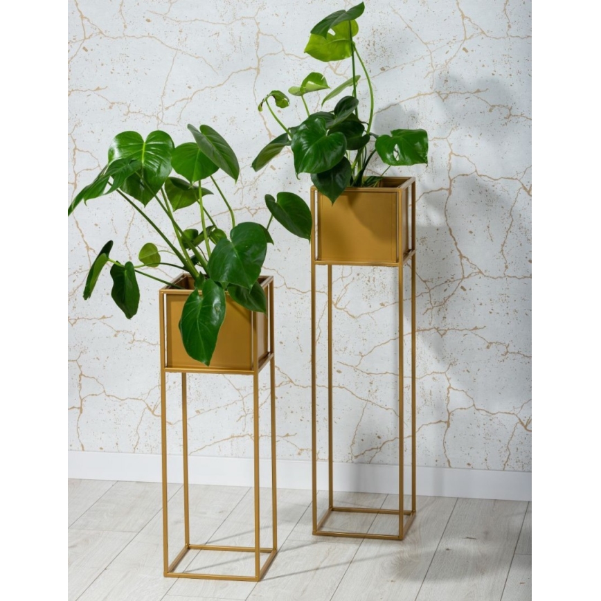 Flower stand 90x24 cm gold