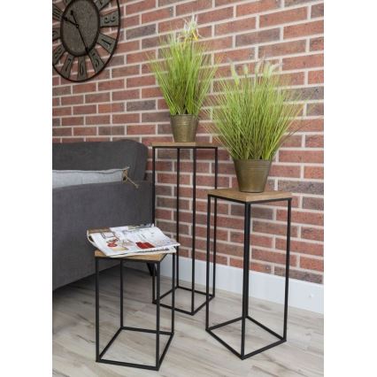 Flower stand BASICLOFT 60x24 black/brown