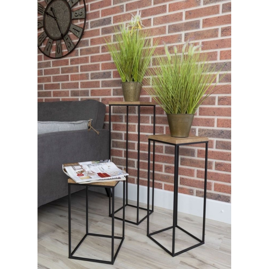 Flower stand BASICLOFT 60x24 black/brown