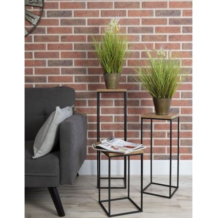 Flower stand BASICLOFT 60x24 black/brown