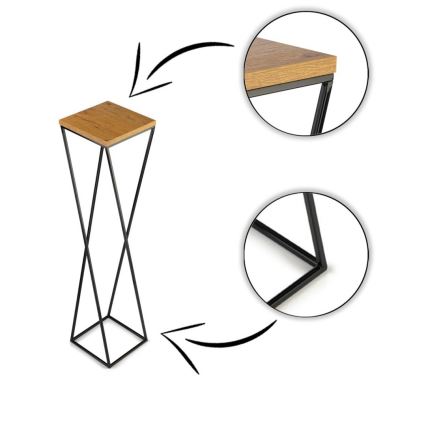 Flower stand LOFT 100x24 cm black/brown