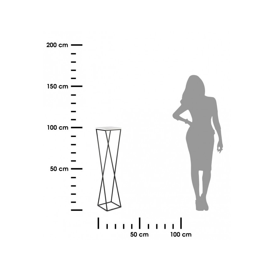 Flower stand LOFT 100x24 cm black/white