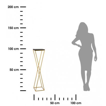 Flower stand LOFT 100x24 cm gold/black