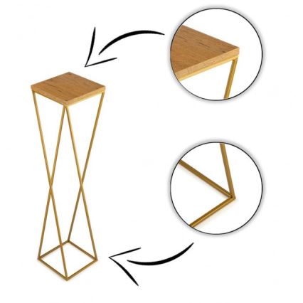 Flower stand LOFT 100x24 cm gold/brown