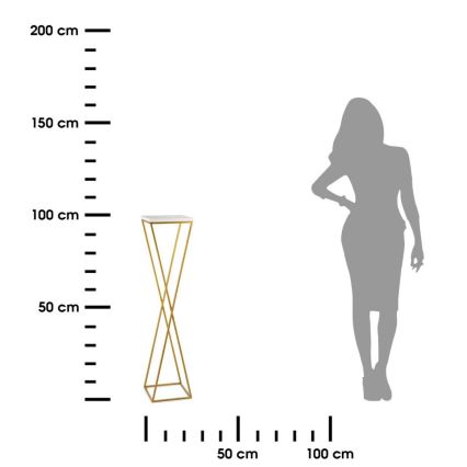 Flower stand LOFT 100x24 cm gold/white