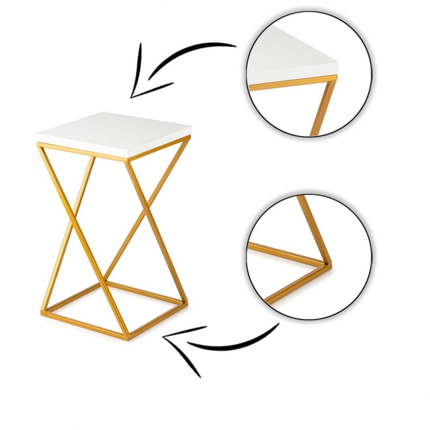 Flower stand LOFT 40x24 cm gold/white