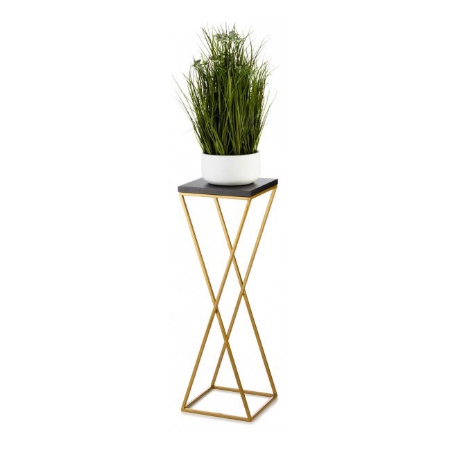 Flower stand LOFT 70x24 cm gold/black