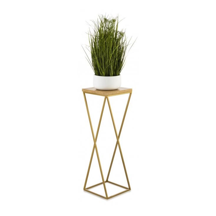 Flower stand LOFT 70x24 cm gold/brown