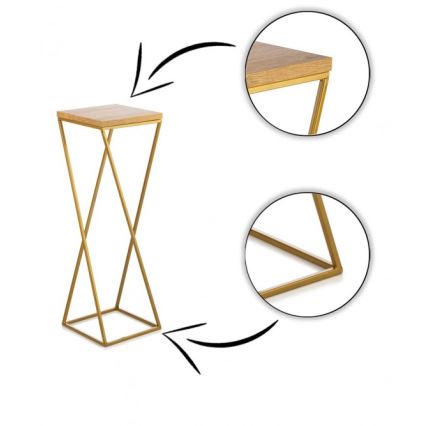 Flower stand LOFT 70x24 cm gold/brown