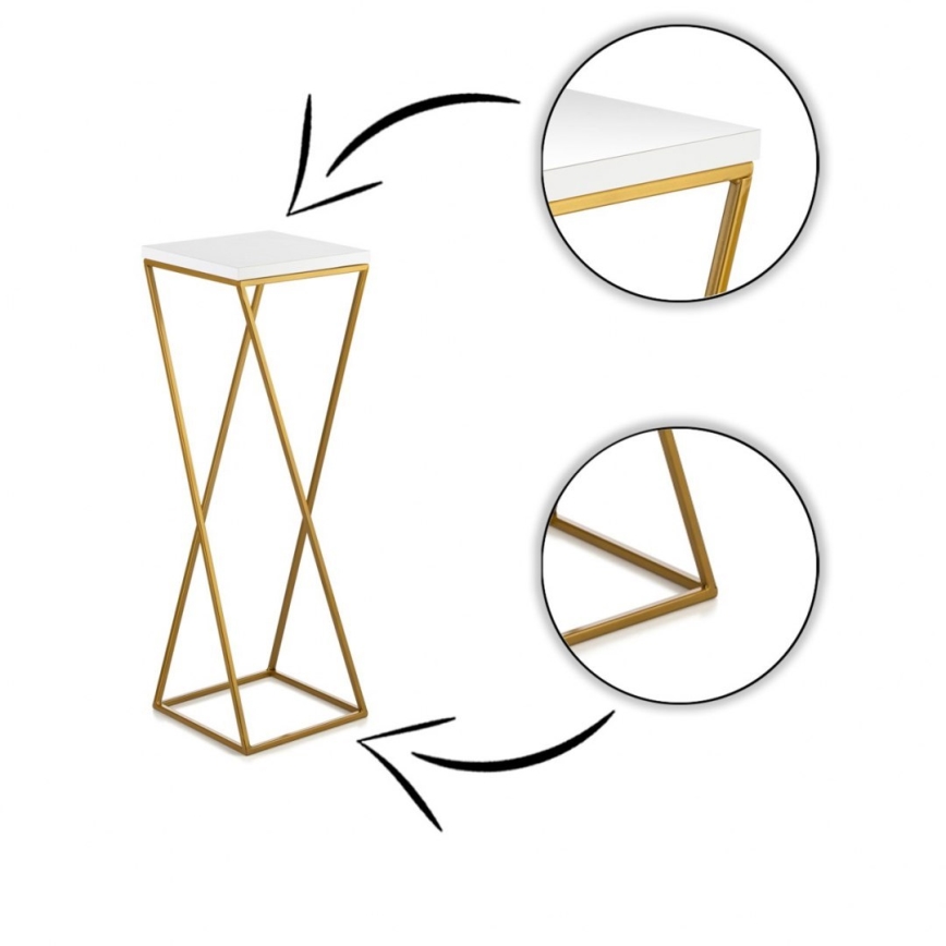 Flower stand LOFT 70x24 cm gold/white
