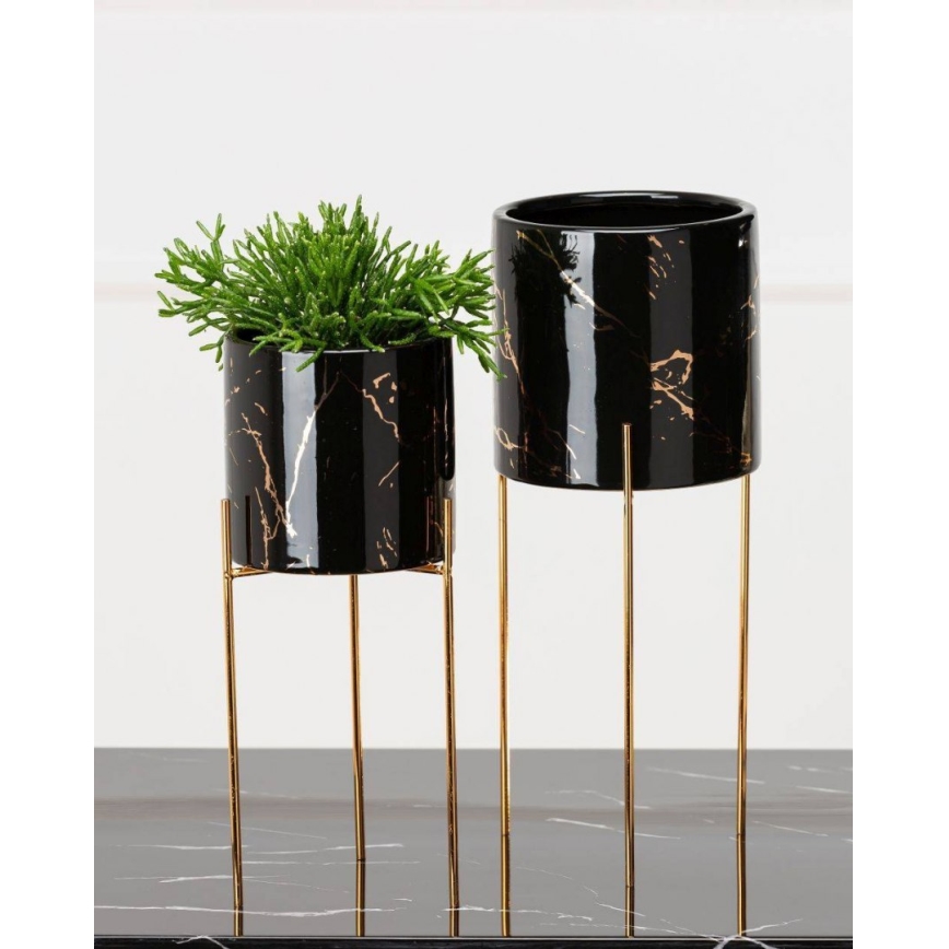 Flower stand NILA 28x11 cm black/gold