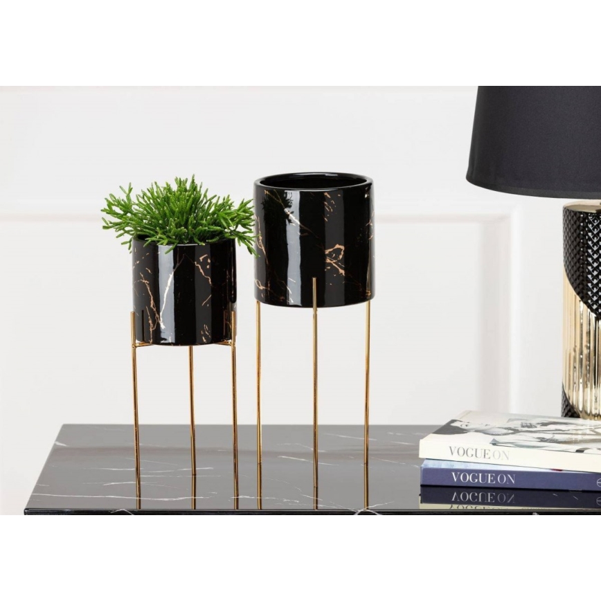 Flower stand NILA 28x11 cm black/gold