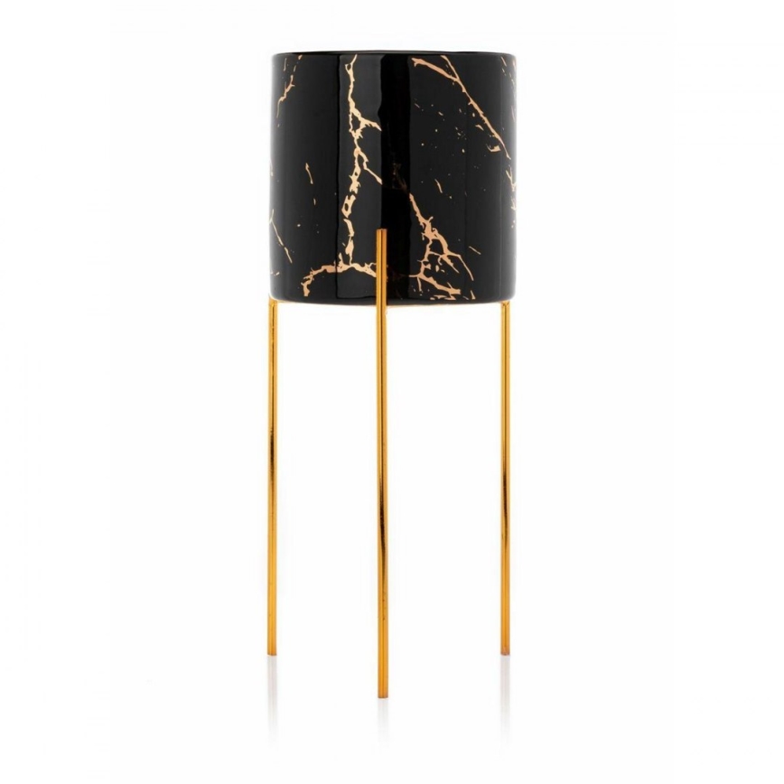Flower stand NILA 28x11 cm black/gold