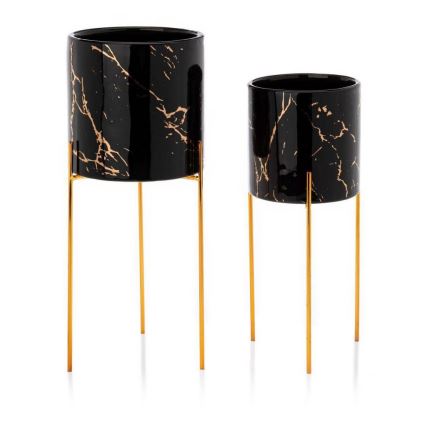 Flower stand NILA 28x11 cm black/gold