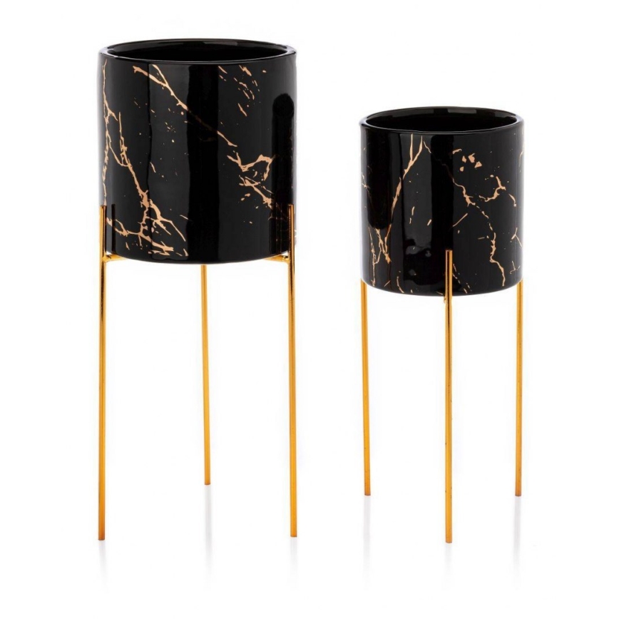 Flower stand NILA 28x11 cm black/gold