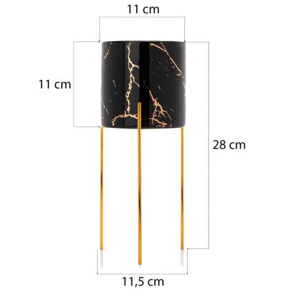 Flower stand NILA 28x11 cm black/gold