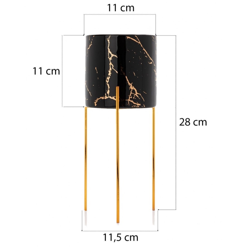 Flower stand NILA 28x11 cm black/gold