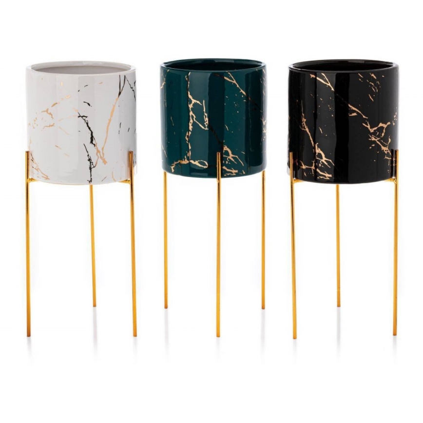 Flower stand NILA 32,5x13 cm black/gold