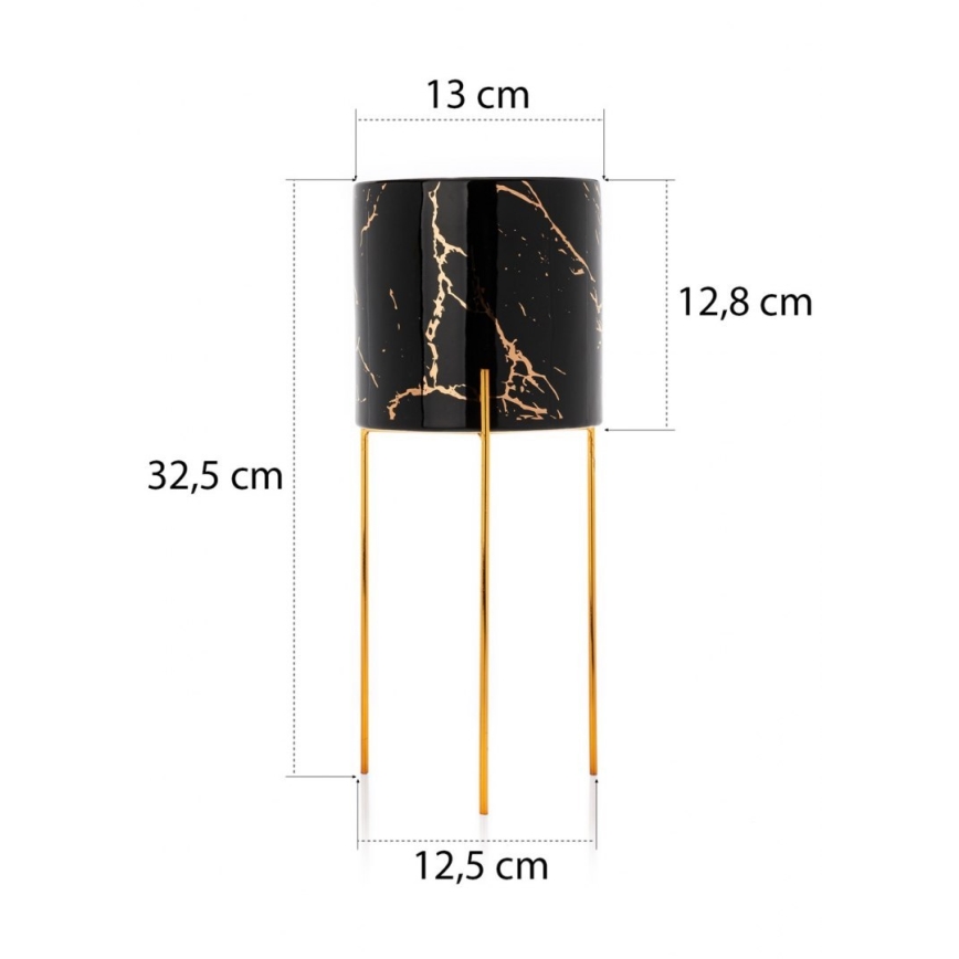 Flower stand NILA 32,5x13 cm black/gold