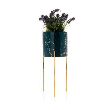 Flower stand NILA 32,5x13 cm green/gold