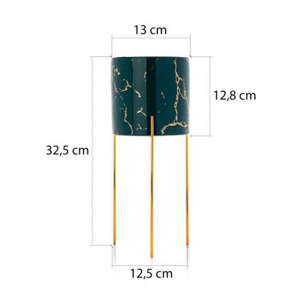 Flower stand NILA 32,5x13 cm green/gold
